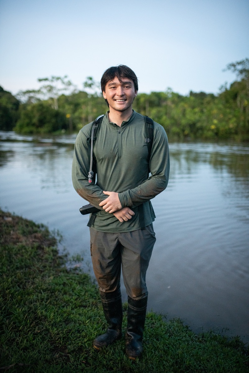 Portrait of Isaac Peterson during fieldwork.