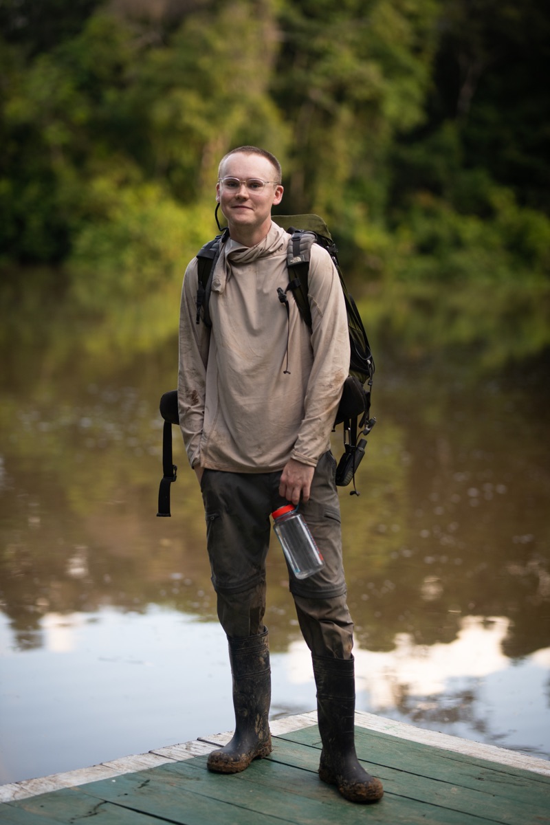 Portrait of Maclane Henry during fieldwork.