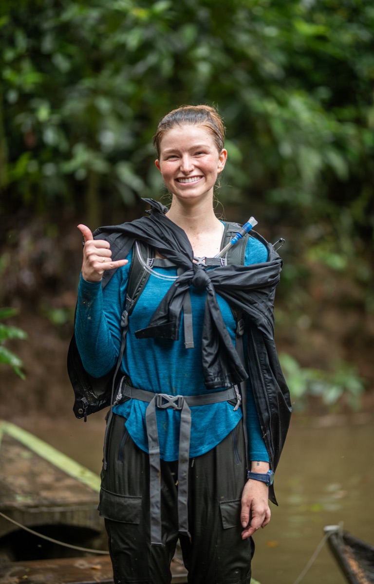Portrait of Mae Gleeson during fieldwork.